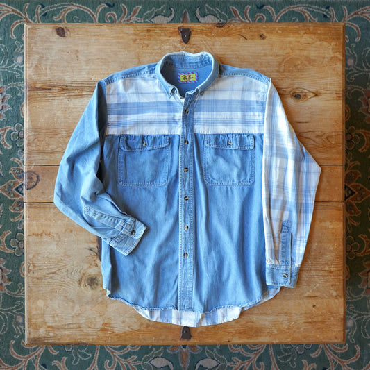 Vintage Ray Ban Flannel Denim Button Up Size M/L