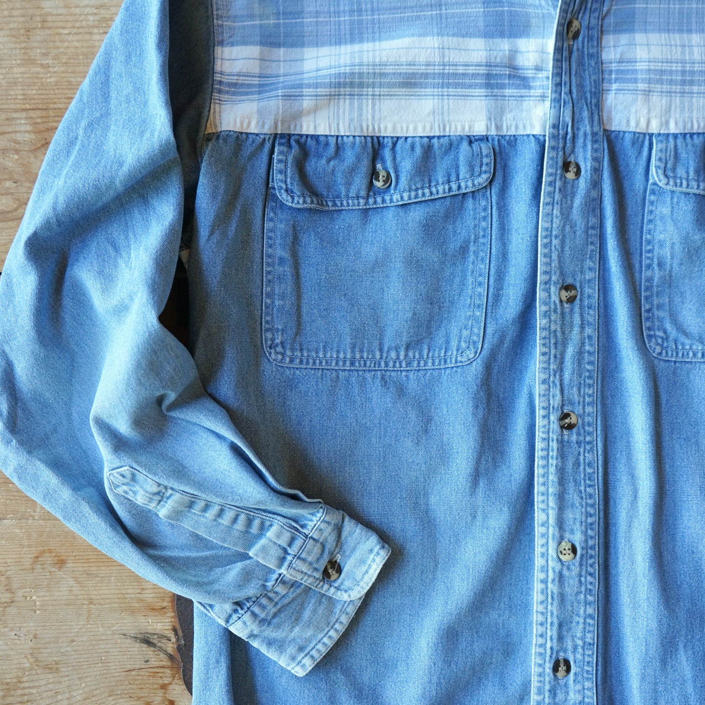 Vintage Ray Ban Flannel Denim Button Up Size M/L