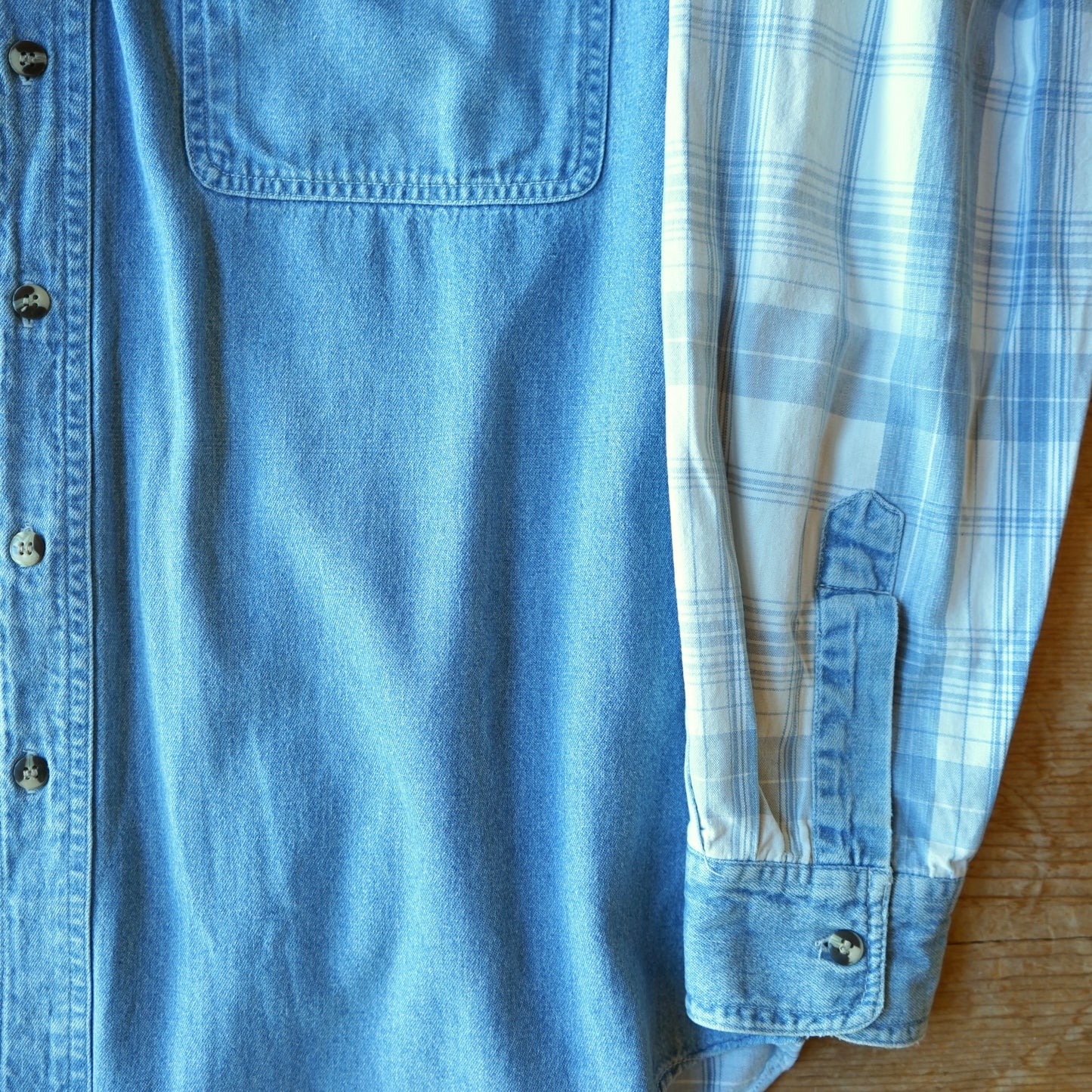 Vintage Ray Ban Flannel Denim Button Up Size M/L