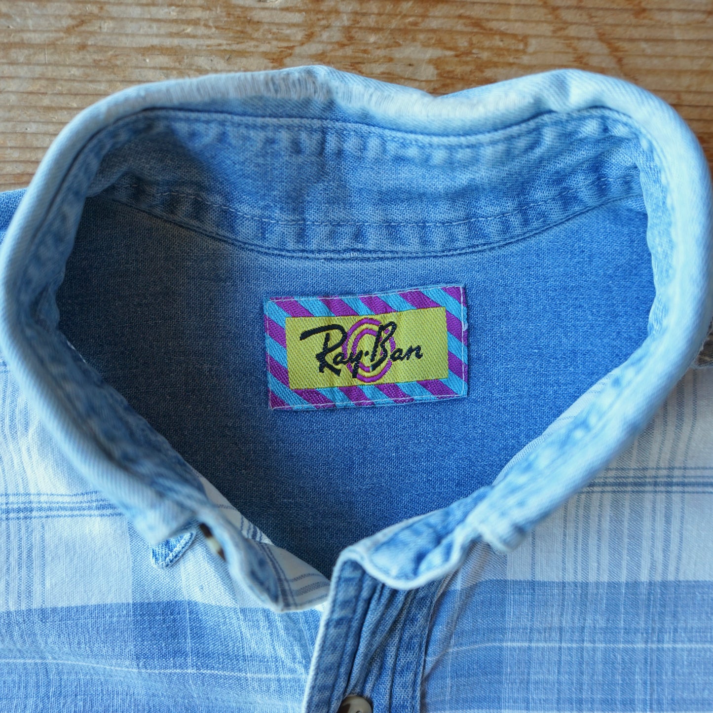 Vintage Ray Ban Flannel Denim Button Up Size M/L