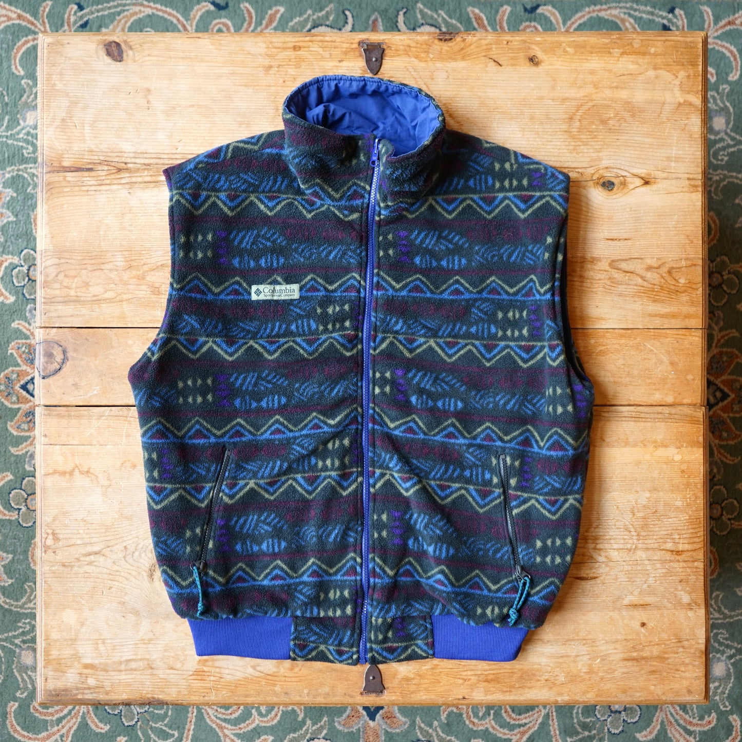 Vintage Reversible Columbia Fleece Zip Up Vest Size L/XL