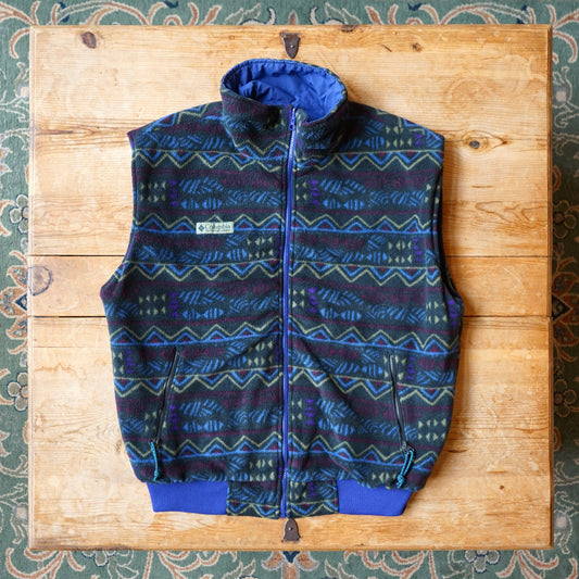 Vintage Reversible Columbia Fleece Zip Up Vest Size L/XL
