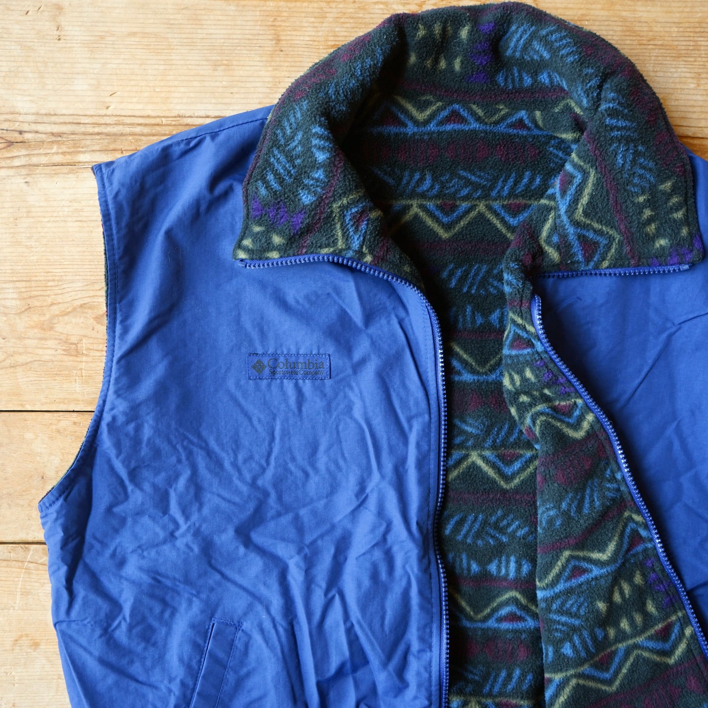 Vintage Reversible Columbia Fleece Zip Up Vest Size L/XL