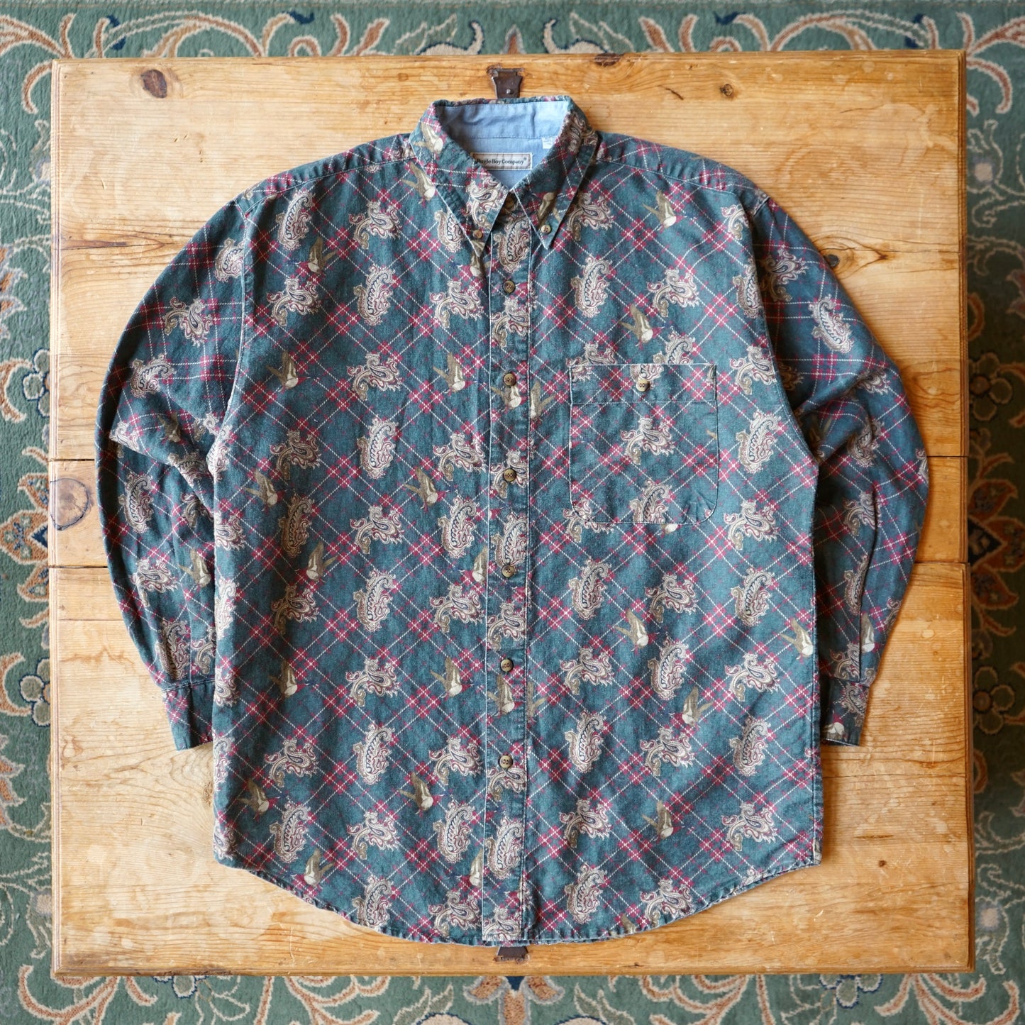 Vintage Bugle Boy Company Duck Button Up Size M
