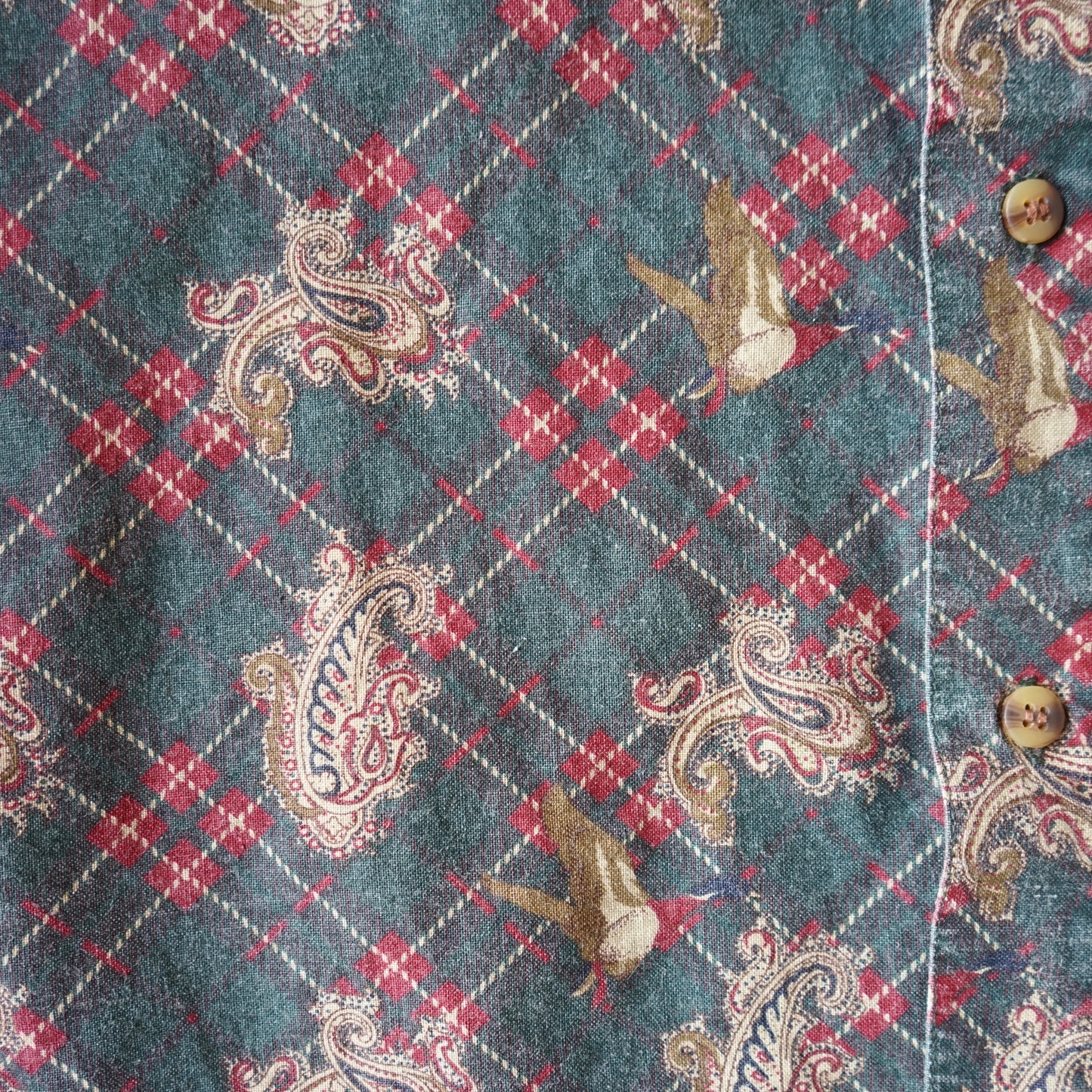 Vintage Bugle Boy Company Duck Button Up Size M