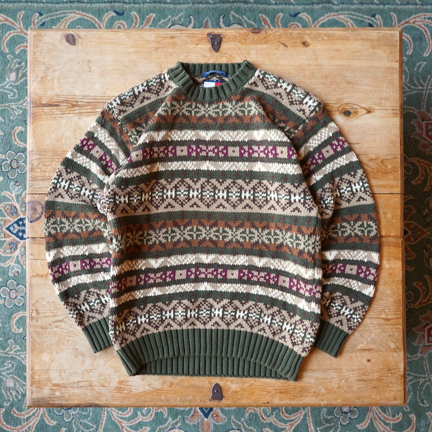 Vintage Tommy Hilfiger 100% Cotton Heavyweight Chunky Knit Size L