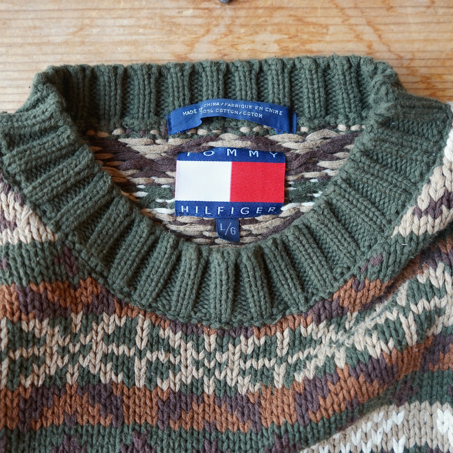 Vintage Tommy Hilfiger 100% Cotton Heavyweight Chunky Knit Size L