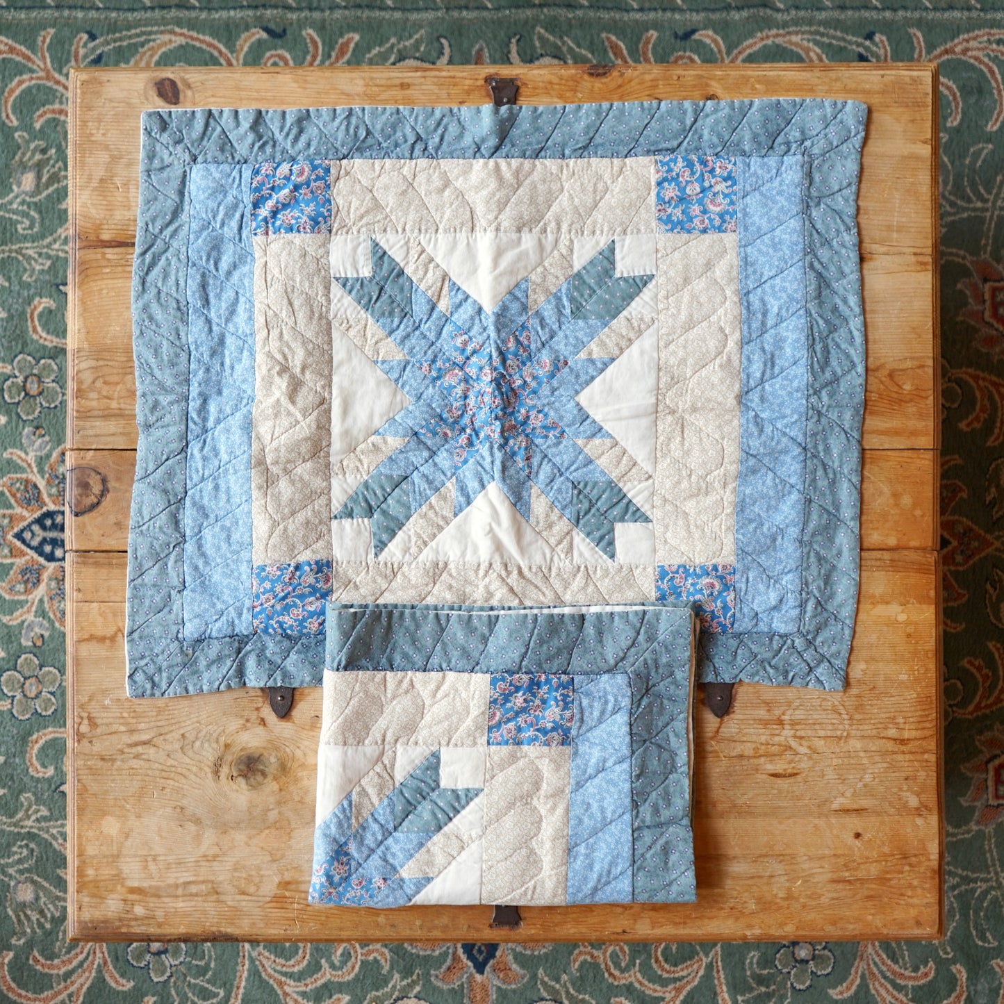 Vintage Standard Size Quilted Pillow Shams Set of 2