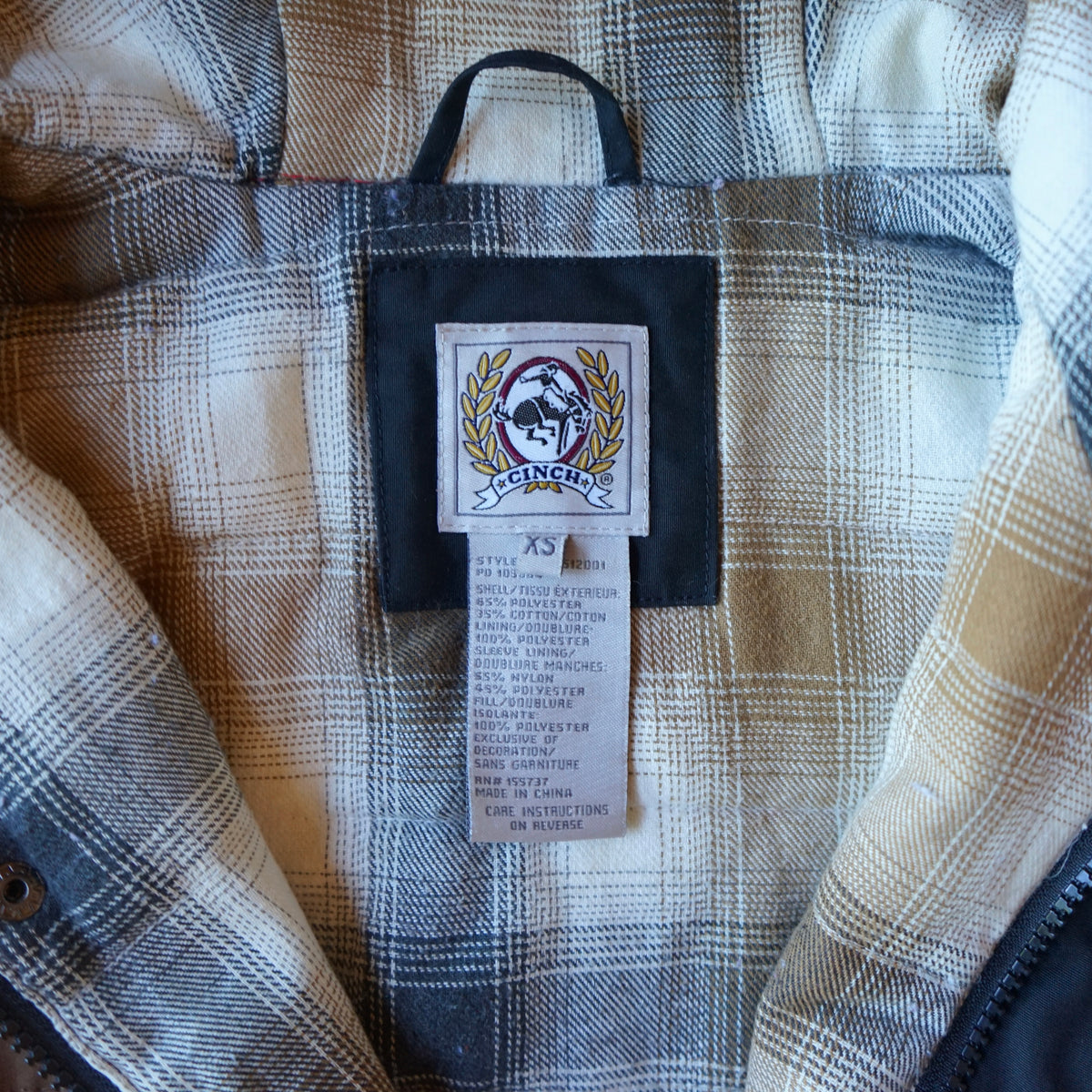 Cinch Canvas Barn Coat with Flannel Lining Size Mens XS