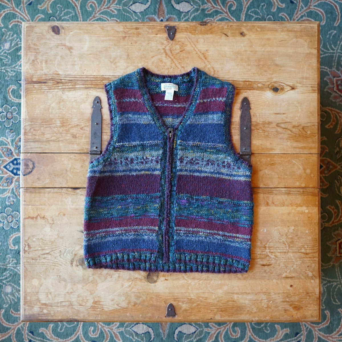 Vintage St Johns Bay Zip Up Sweater Vest Size M