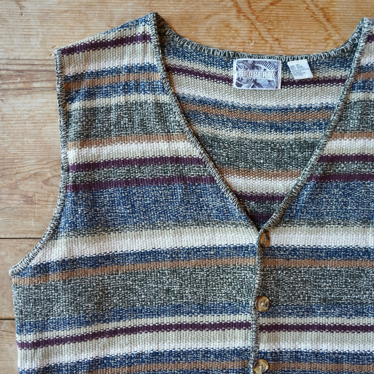 Vintage Property Button Up Knit Vest Size XL