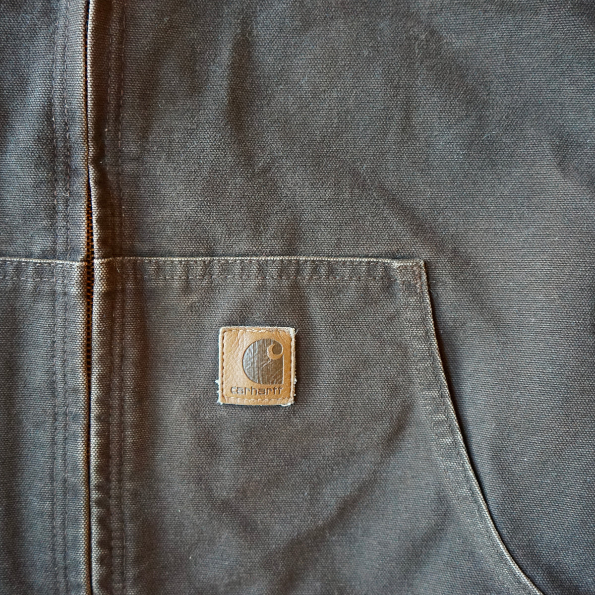 Vintage Dark Brown Duck Canvas Carharrt Jacket Size L