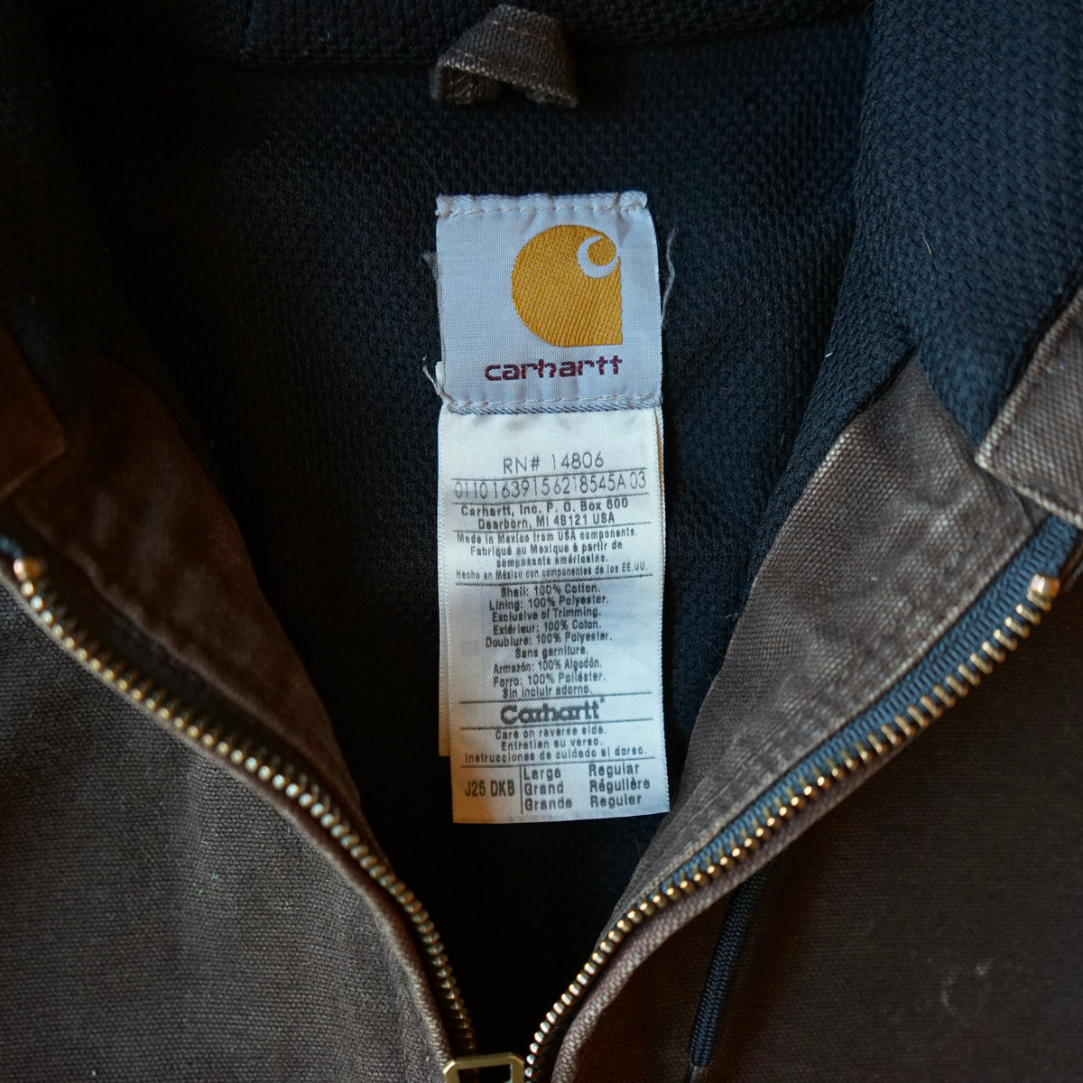 Vintage Dark Brown Duck Canvas Carharrt Jacket Size L