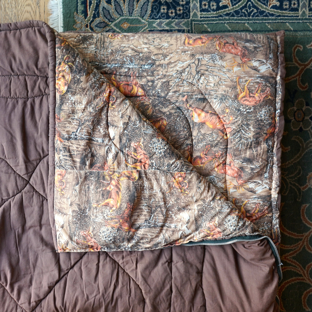 Set of 2 Vintage Coleman Deer Ram Flannel Sleeping Bags