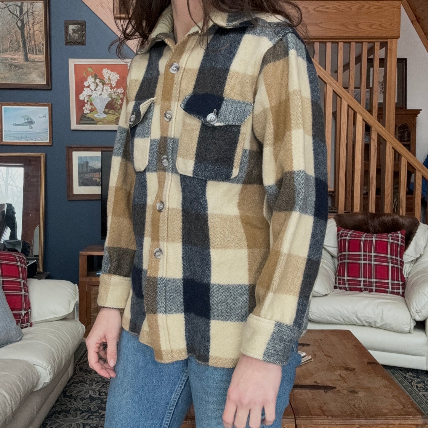 Vintage Woolrich Thick Wool Flannel Tagged Size L