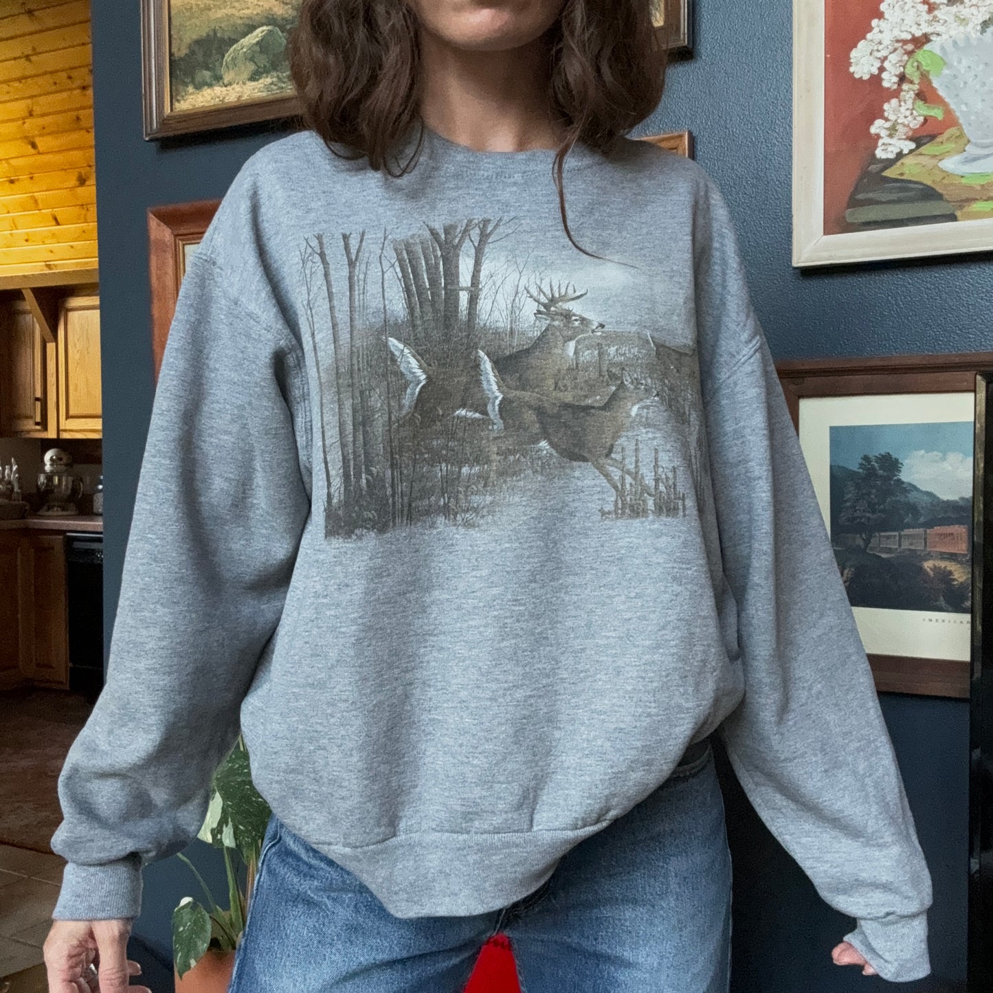 Vintage Lightweight Winter Buck Sweatshirt Size L