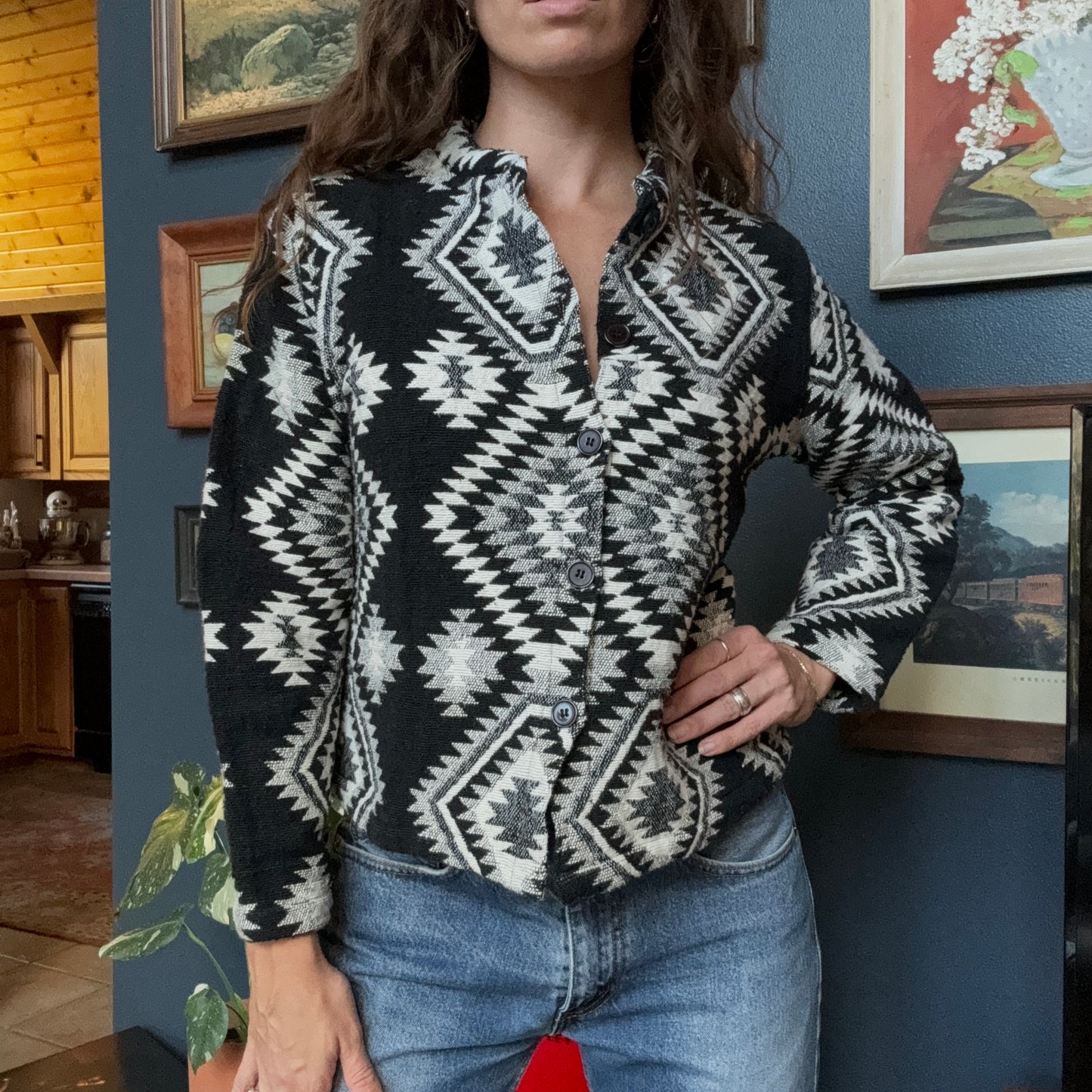 Vintage Step in Style Tapestry Jacket Size S/M