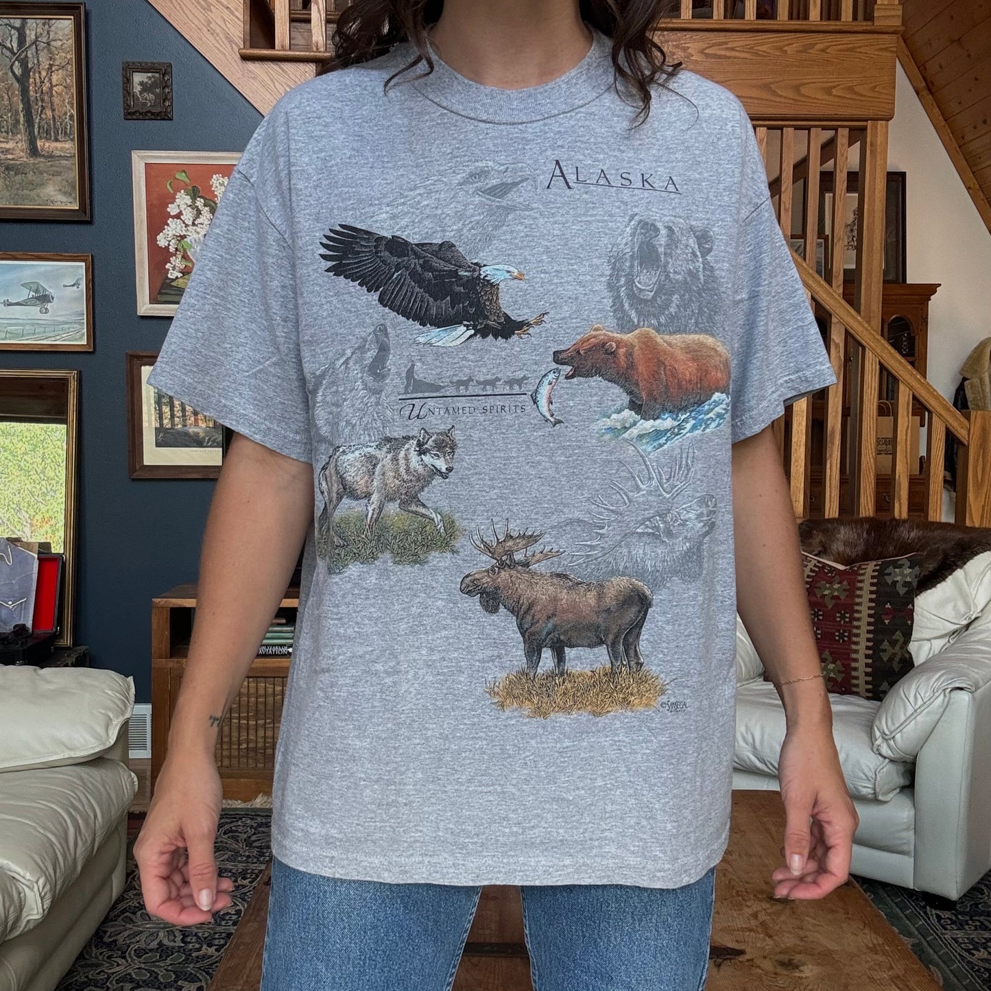 Vintage Untamed Spirits Alaska Tee Size L