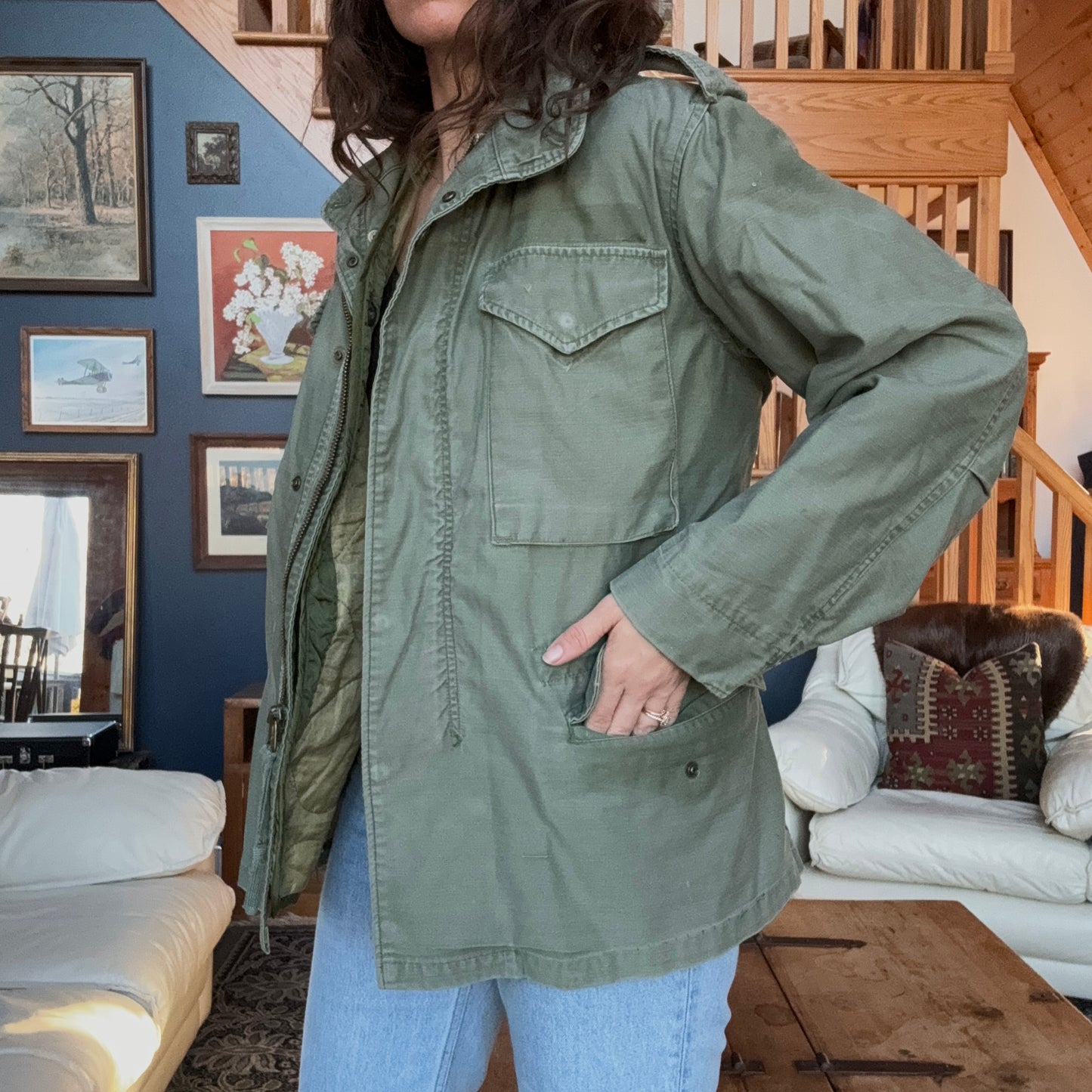 Vintage Army Surplus Military Parka Coat w/ Liner