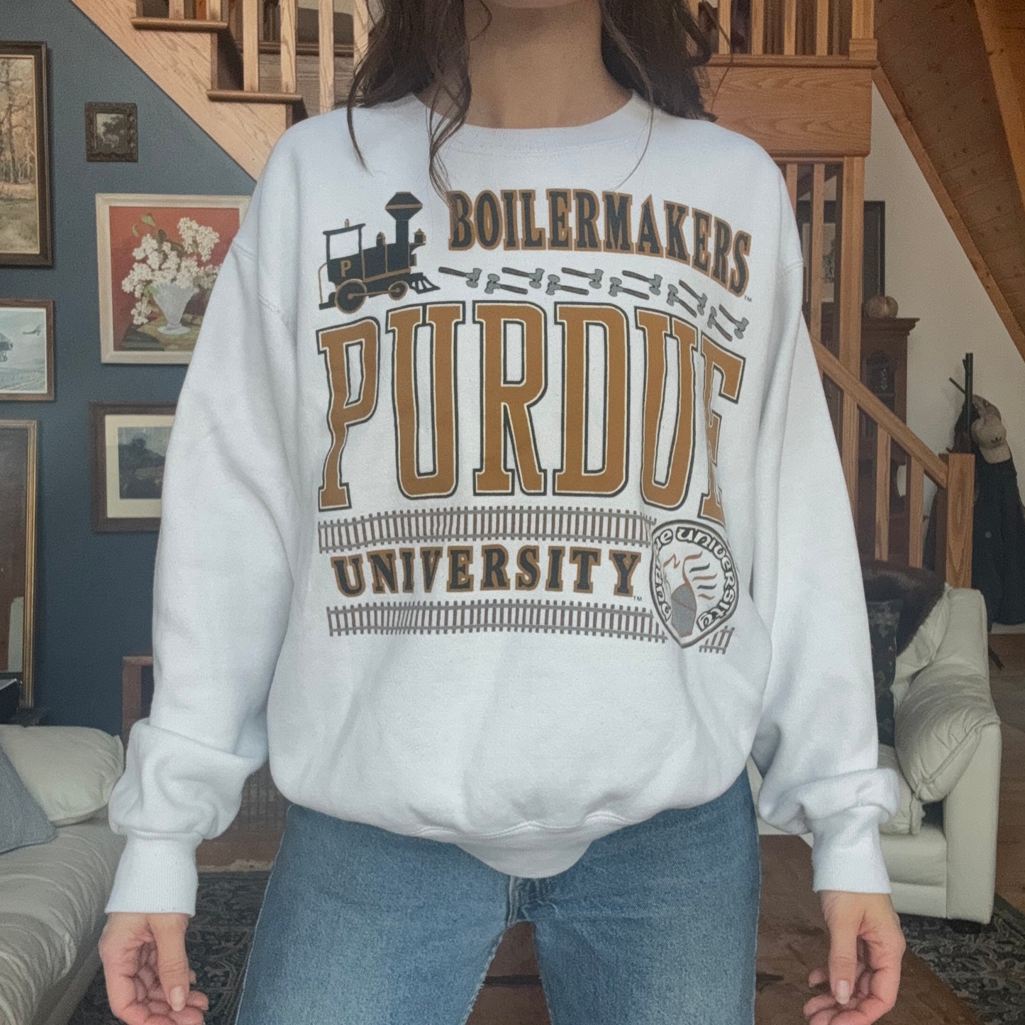 Vintage Galt Sand Purdue Boilermakers Sweatshirt Size L